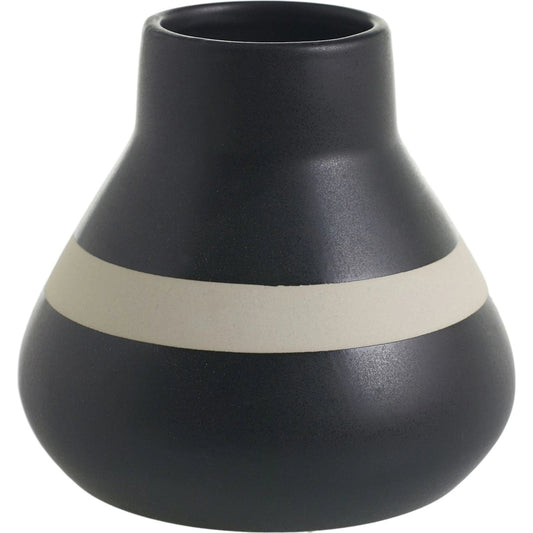 001 SI-2263696 | Primary Silo | Tribeca Vase by Accent Decor in black. Made from ceramic in a modern style.