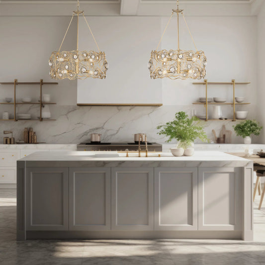 Ethereal Rose Chandelier by Varaluz in havana gold ombre. Made from unique in a modern style.