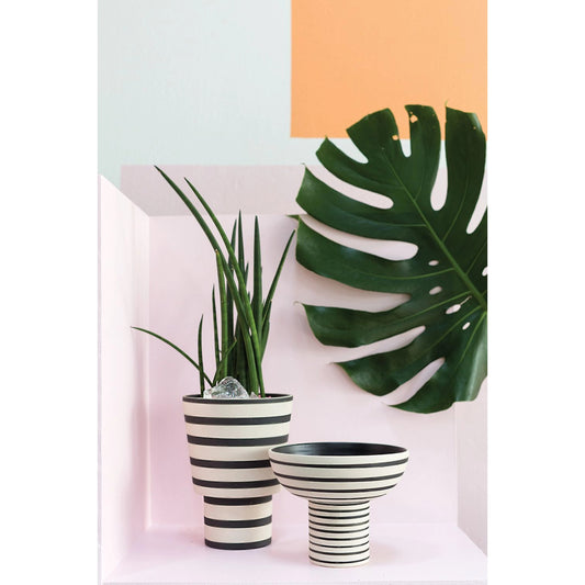 Stria Vase by Accent Decor in black. Made from ceramic in a modern style.