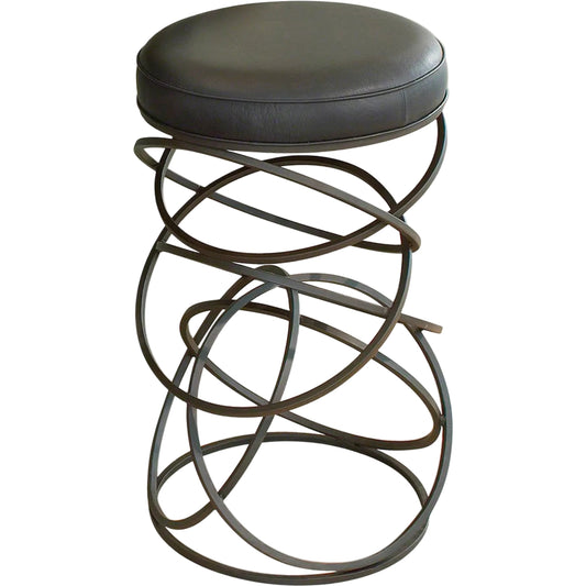 Ring Bar Stool by Global Views in brown, black powder coat. Made from iron in a modern style.