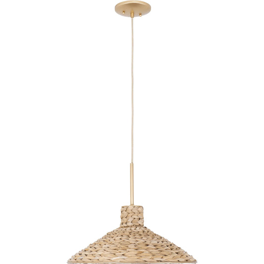 Hilton Head Pendant by Varaluz in french gold, natural seagrass. Made from unique in a rustic style.