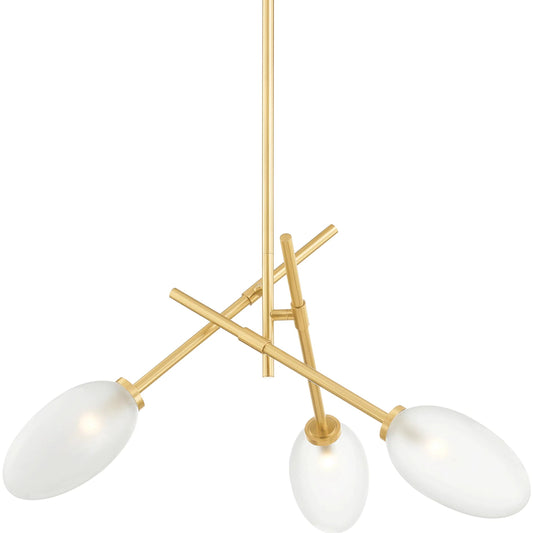 001 SI-2029219 | Primary Silo | Alberton 3 Light Chandelier by Hudson Valley in aged brass. Made from steel in a modern style.