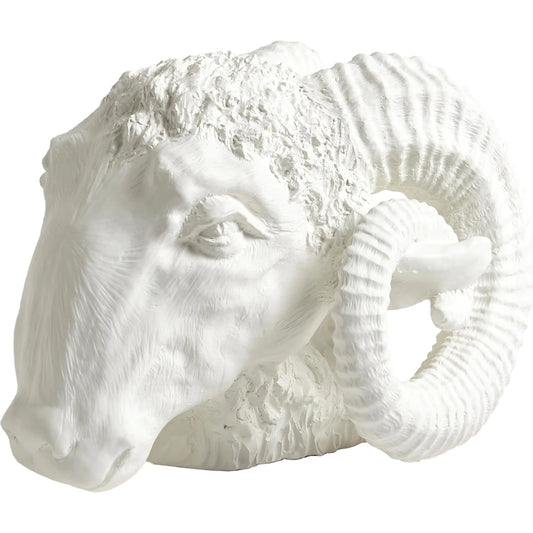 Capricorn Sculpture by Global Views in matte white. Made from ceramic in a modern style.