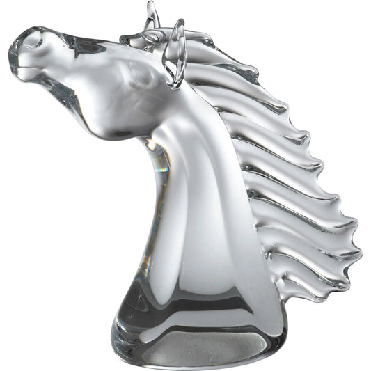 Thoroughbred Horse Head by Global Views. Made from art glass in a modern style.