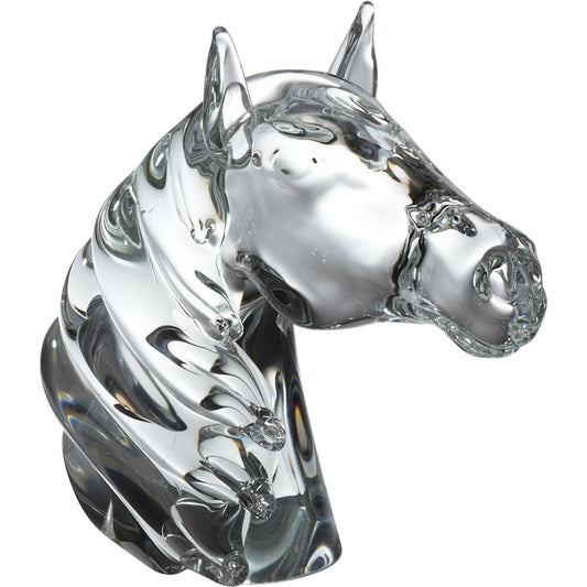 Thoroughbred Horse Head by Global Views. Made from art glass in a modern style.
