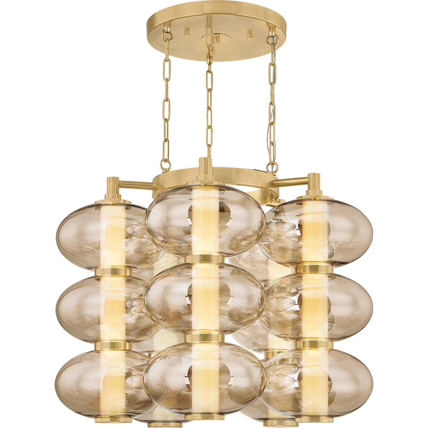 001 SI-2374205 | Primary Silo | Toulouse Chandelier by Corbett in vintage brass. Made from brass in a modern style.
