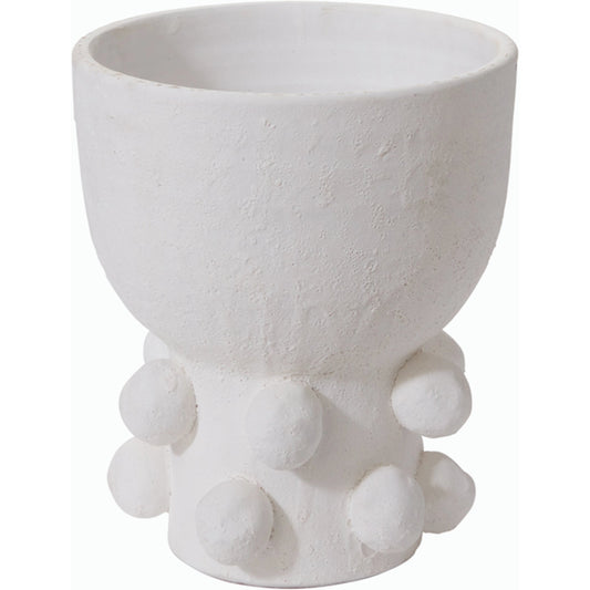 Proton Footed Pot by Accent Decor in white. Made from ceramic in a modern style.