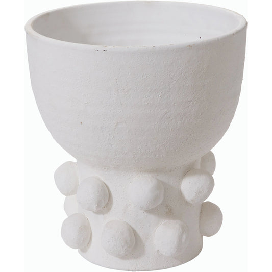 Proton Footed Pot by Accent Decor in white. Made from ceramic in a modern style.