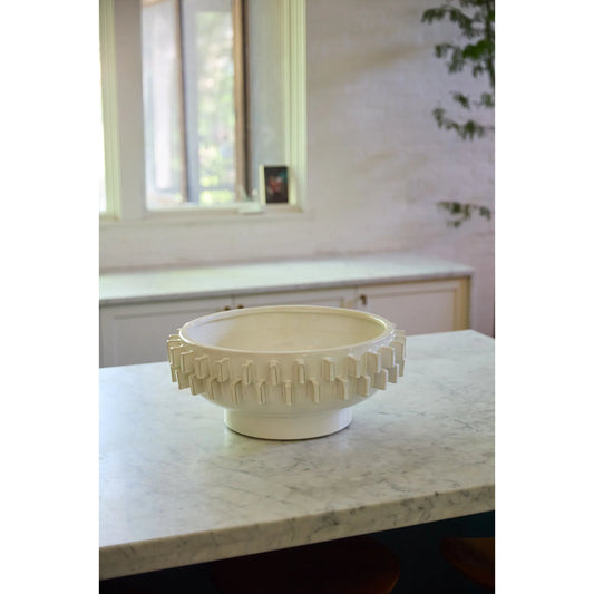 Rhea Bowl by Accent Decor in white. Made from ceramic in a modern style.