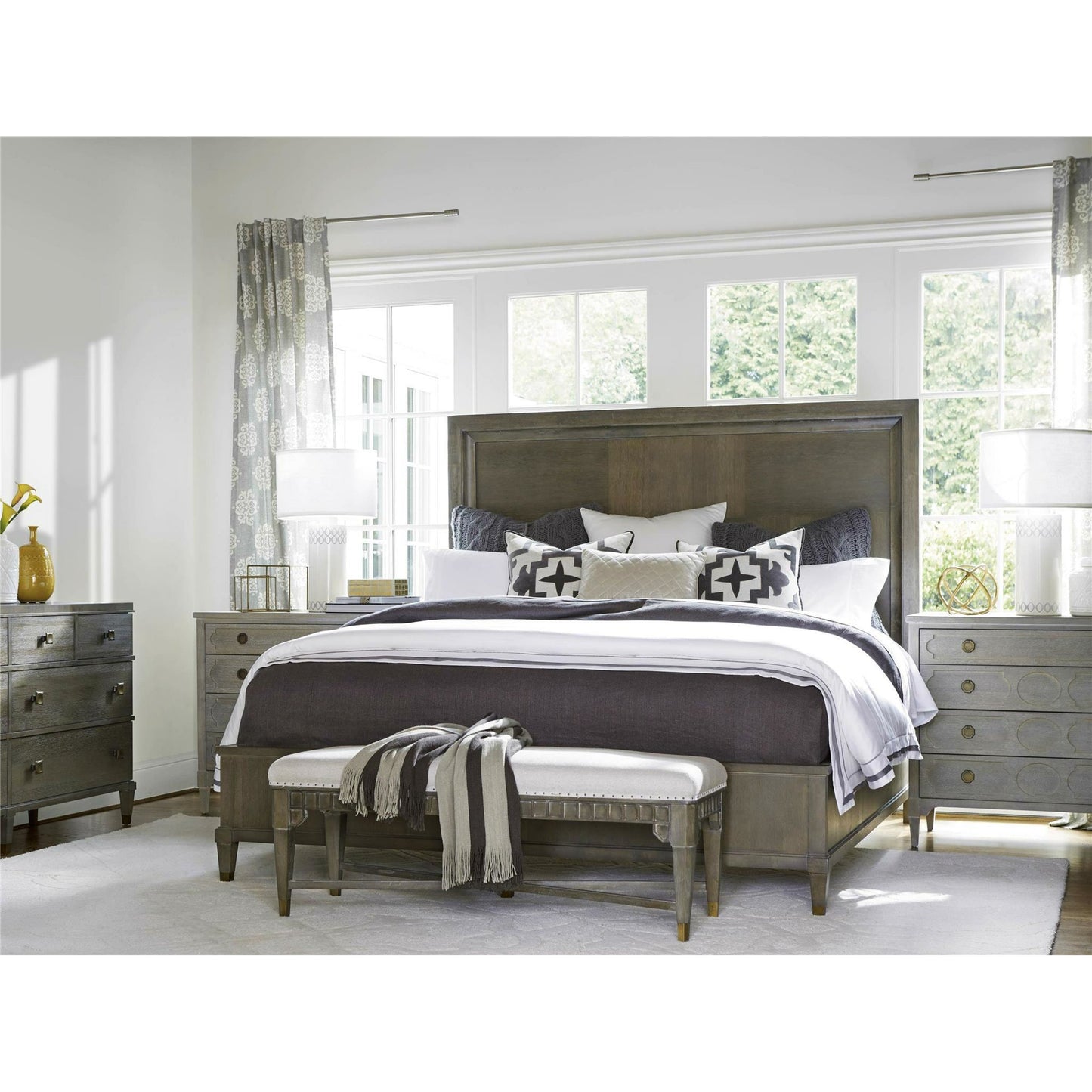 008 SR-813758 | Lifestyle | Playlist Chest by Universal Furniture in antique brass and smoke on the water. Made from unique in a transitional style.