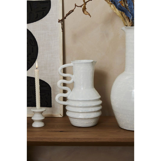 Paria Vase by Accent Decor in white. Made from ceramic in a modern style.