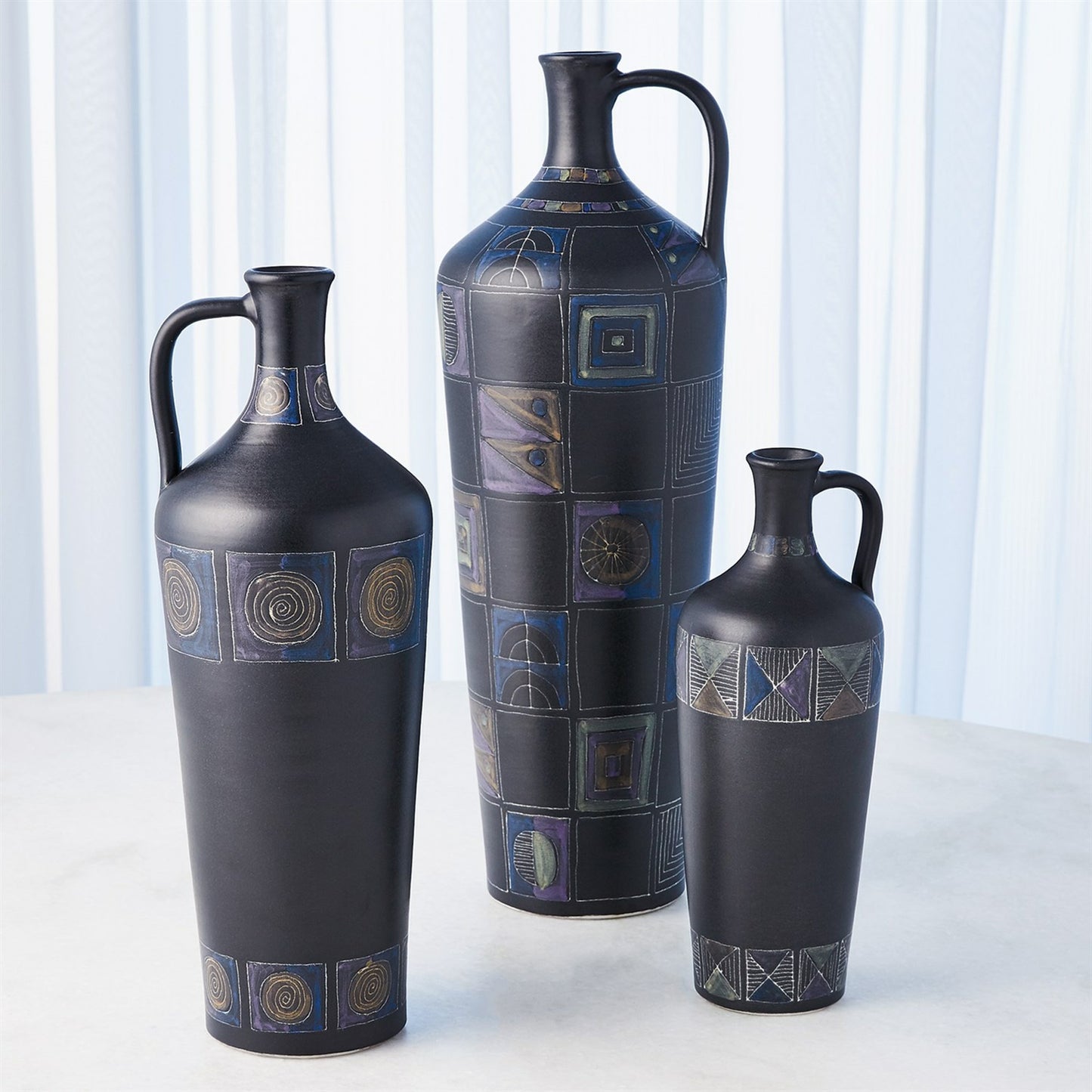007 SR-939837 | Lifestyle | Etched Bottle by Global Views in multi pattern. Made from earthenware in a eclectic & global style.