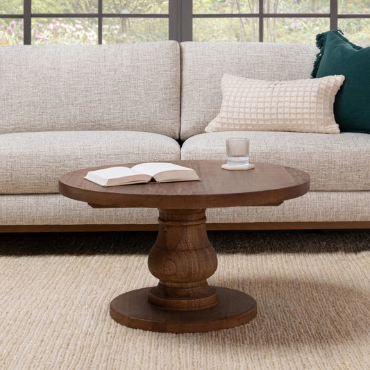 Carolina Reclaimed Pine Coffee Table by Kosas Home in natural. Made from reclaimed pine in a transitional style.