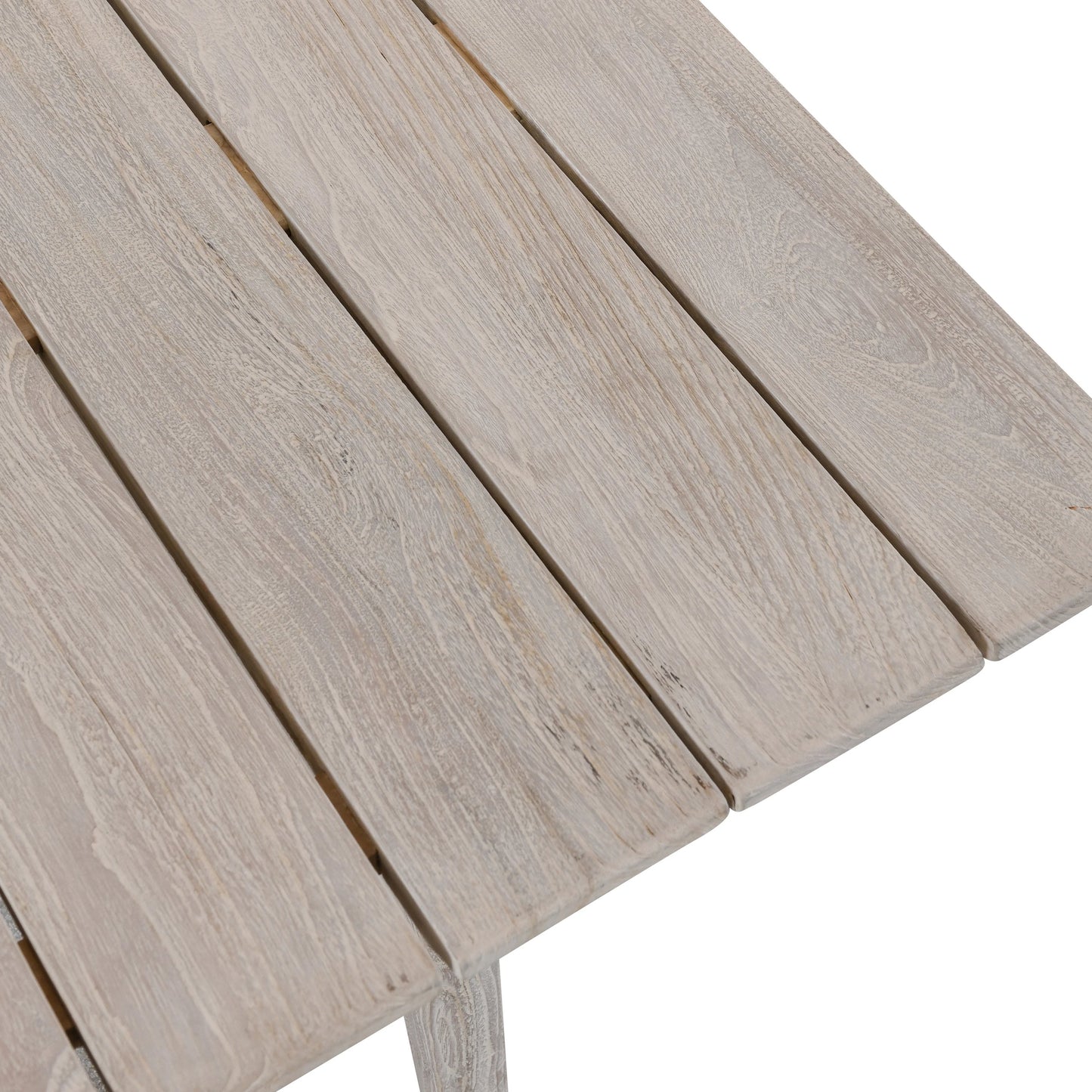 004 SI-2078714 | Closeup | Dawn Outdoor Coffee Table by Classic Home in gray matte. Made from teak wood in a modern style.