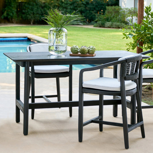 Dawn Outdoor Counter Table by Classic Home. Made from teak wood in a modern style.