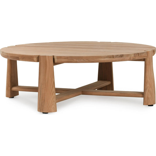 001 SI-2238804 | Primary Silo | Aston 48" Round Teak Outdoor Coffee Table by Classic Home in natural. Made from teak wood in a transitional style.