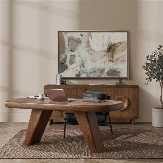 Harvey Acacia Wood Writing Desk by Classic Home. Made from acacia wood in a traditional style.