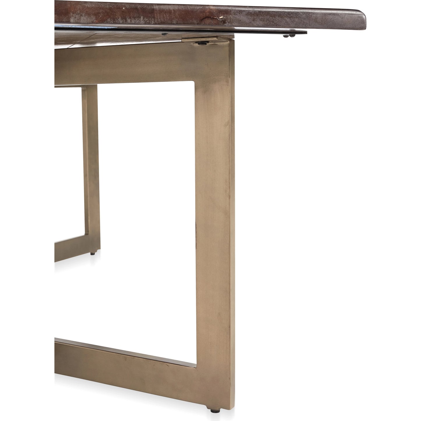 005 SI-1790088 | Closeup | Kensie Dining Table by Classic Home in mango wood, bronze. Made from mango wood, iron base in a modern style.