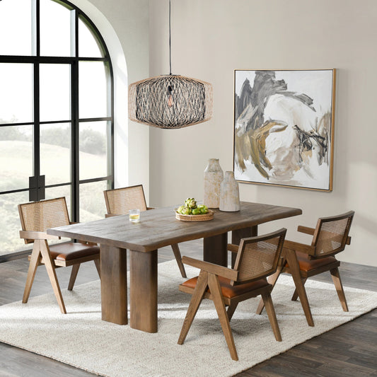 Holmes Mango Wood Dining Table by Classic Home in brown. Made from mango wood in a modern style.
