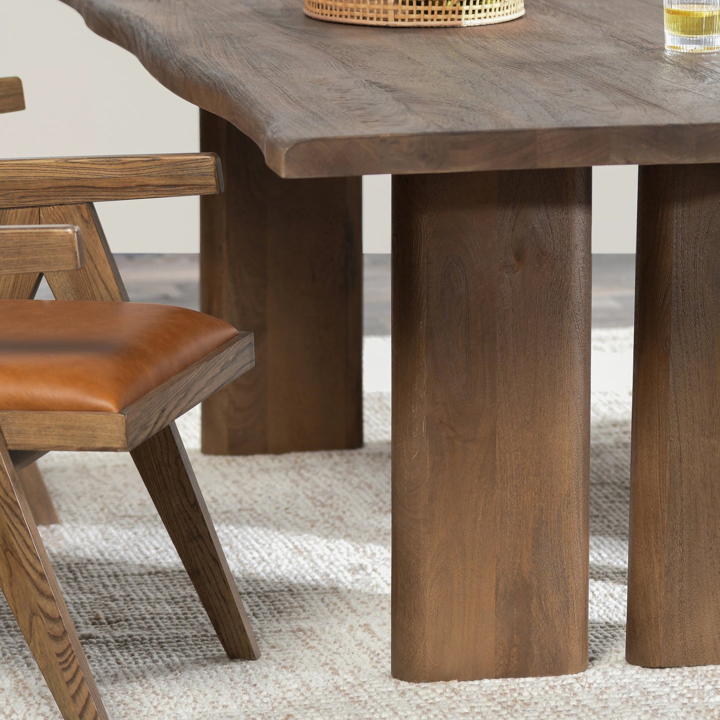 007 SI-2160254 | Closeup | Holmes Mango Wood Dining Table by Classic Home in brown. Made from mango wood in a modern style.