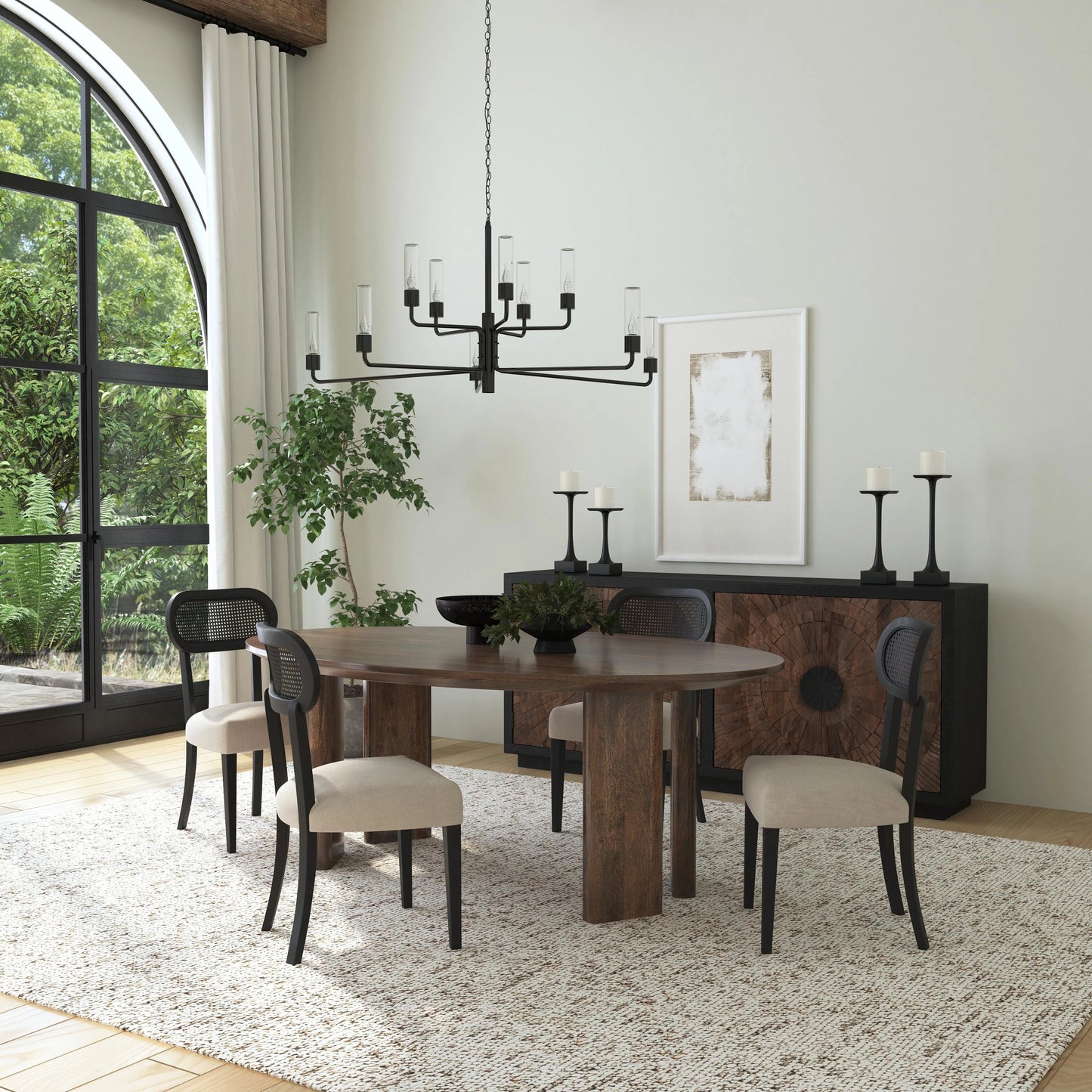 009 SI-2160255 | Closeup | Norwood Mango Wood Dining Table by Classic Home in brown. Made from mango wood in a modern style.