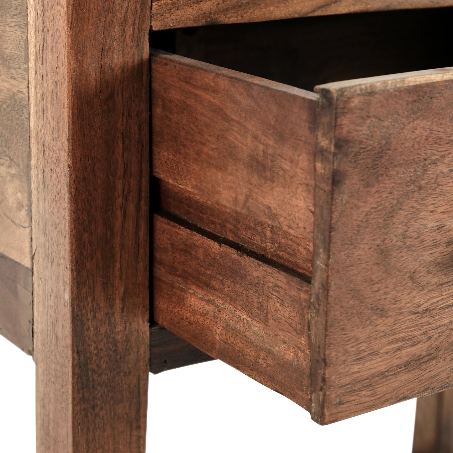 007 SI-2160258 | Closeup | Wren One-Drawer End Table by Kosas Home in natural brown finish. Made from mango wood in a modern style.
