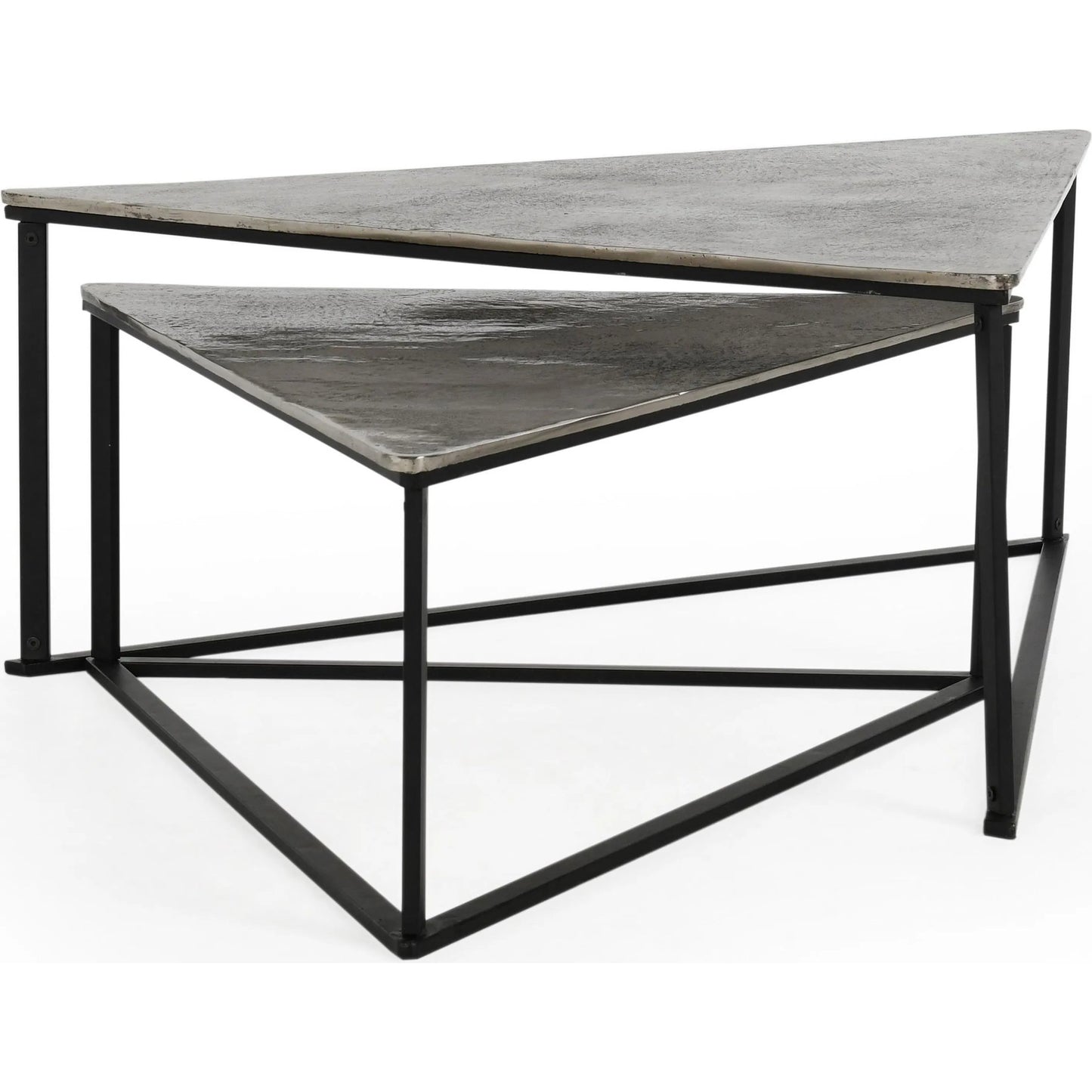 002 SI-2238810 | Primary Silo | Burton Industrial Metal Nesting Coffee Table by Classic Home in black, nickel. Made from cast aluminum, iron in a unique style.