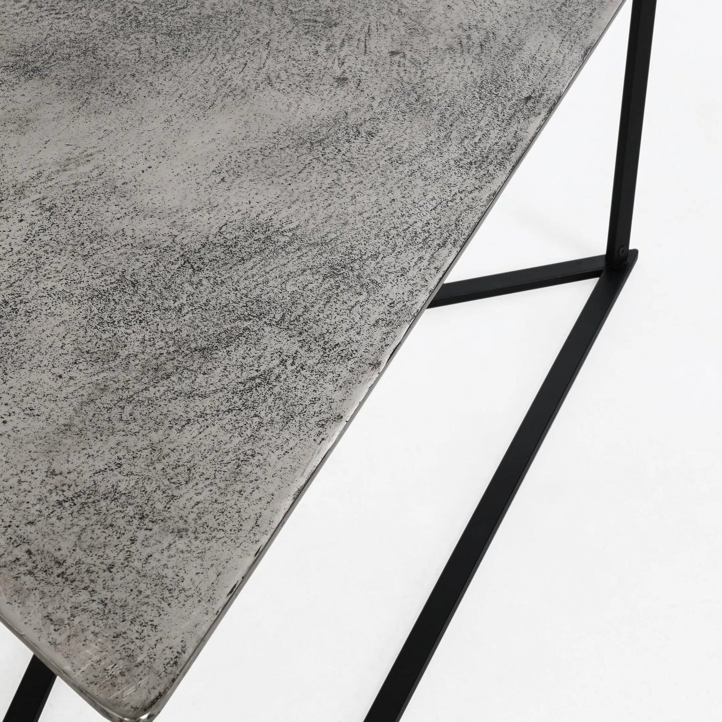 007 SI-2238810 | Closeup | Burton Industrial Metal Nesting Coffee Table by Classic Home in black, nickel. Made from cast aluminum, iron in a unique style.