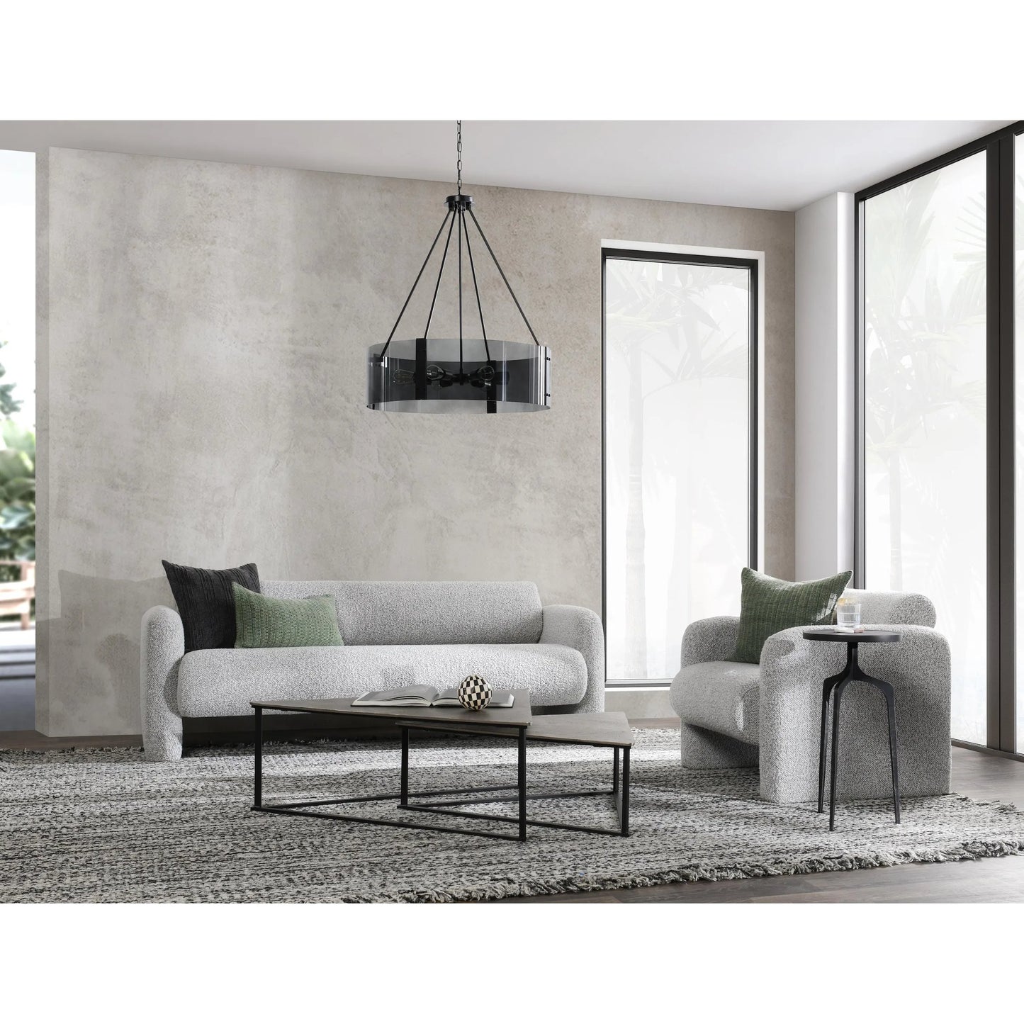 005 SI-2238810 | Closeup | Burton Industrial Metal Nesting Coffee Table by Classic Home in black, nickel. Made from cast aluminum, iron in a unique style.