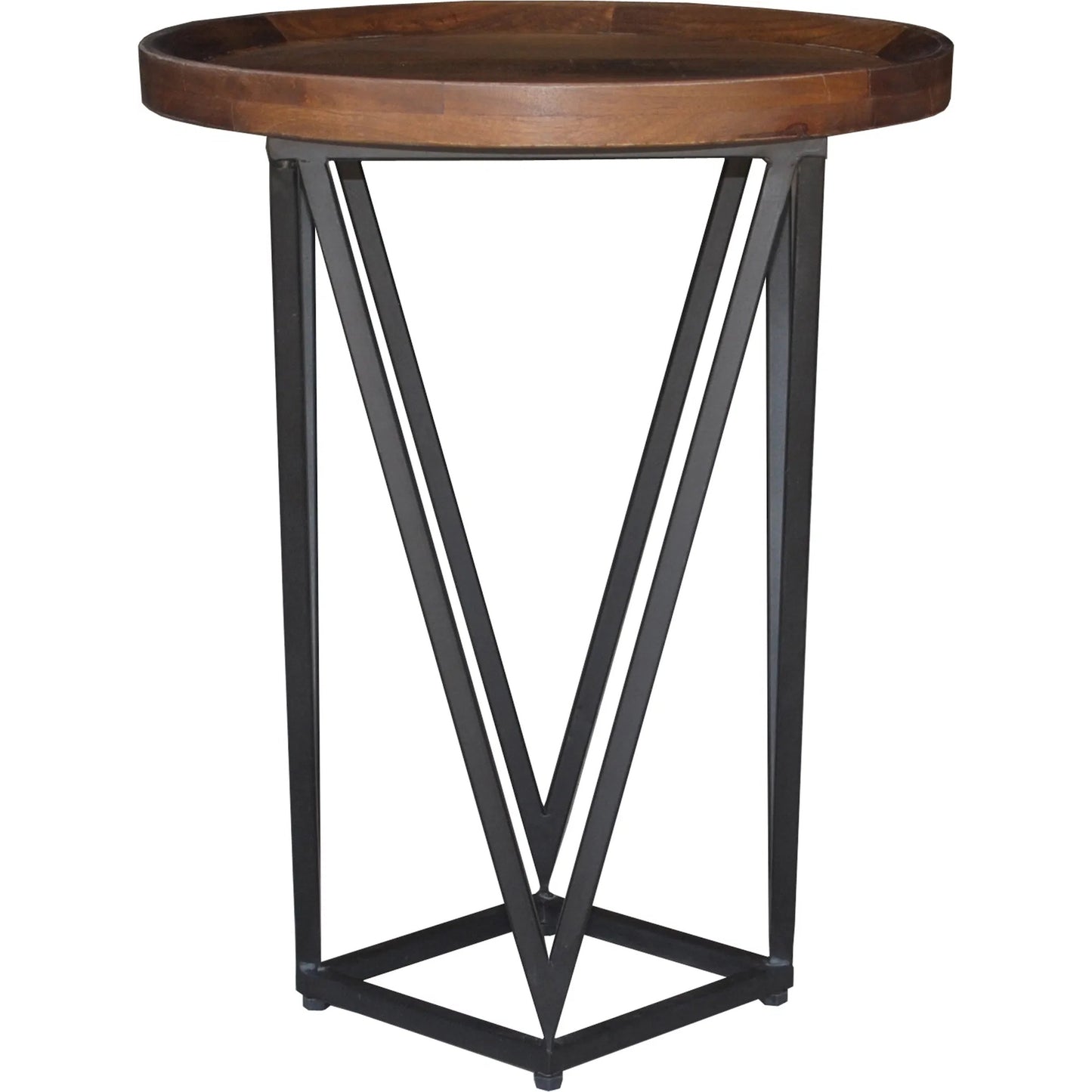 002 SI-2238813 | Primary Silo | Lamar Mango Wood End Table by Kosas Home in medium brown. Made from mango wood, iron in a unique style.
