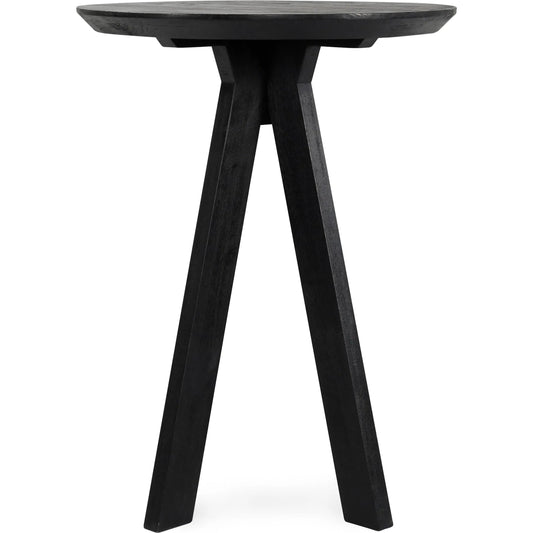 Rodrigo Round Mango Wood Bar Height Table by Classic Home in black. Made from mango wood in a modern style.