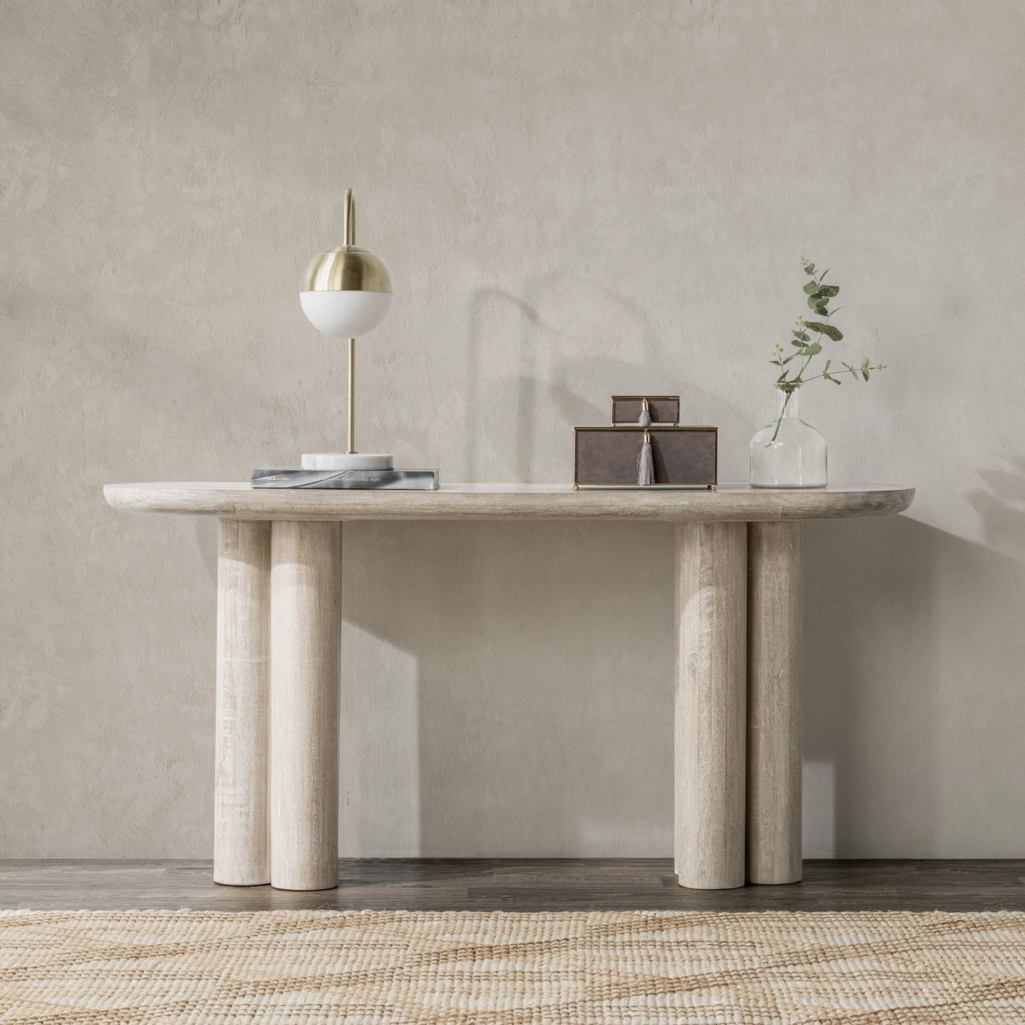 015 SI-2388541 | Lifestyle | Beau Mango Wood Console Table by Kosas Home. Made from mango wood in a traditional style.