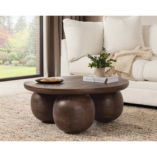 Ronda Mango Wood Coffee Table by Kosas Home. Made from mango wood in a modern style.