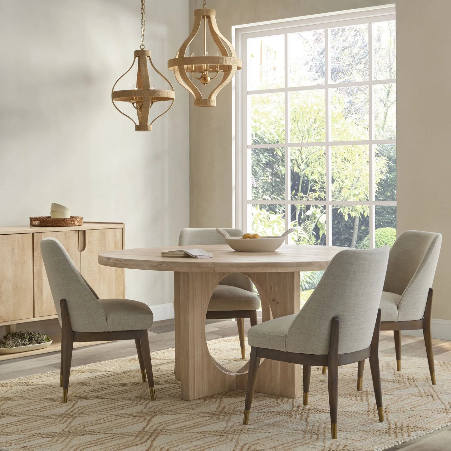 009 SI-2353713 | Lifestyle | Laguna Mango Wood Round Dining Table by Classic Home. Made from mango wood in a unique style.