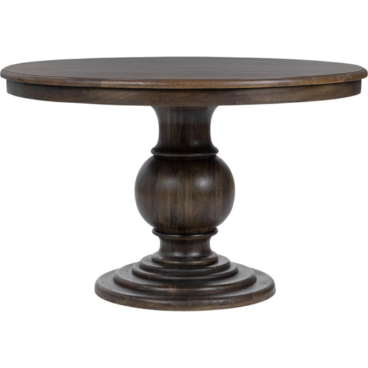 001 SI-2518808 | Primary Silo | Brookside Round Mango Wood Dinning Table by Classic Home in cocoa brown. Made from mango wood in a traditional style.