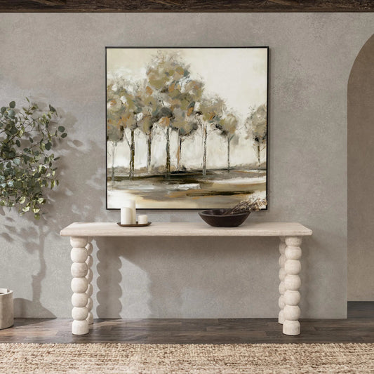 Adir Console Table by Classic Home in off white. Made from mango wood in a transitional style.