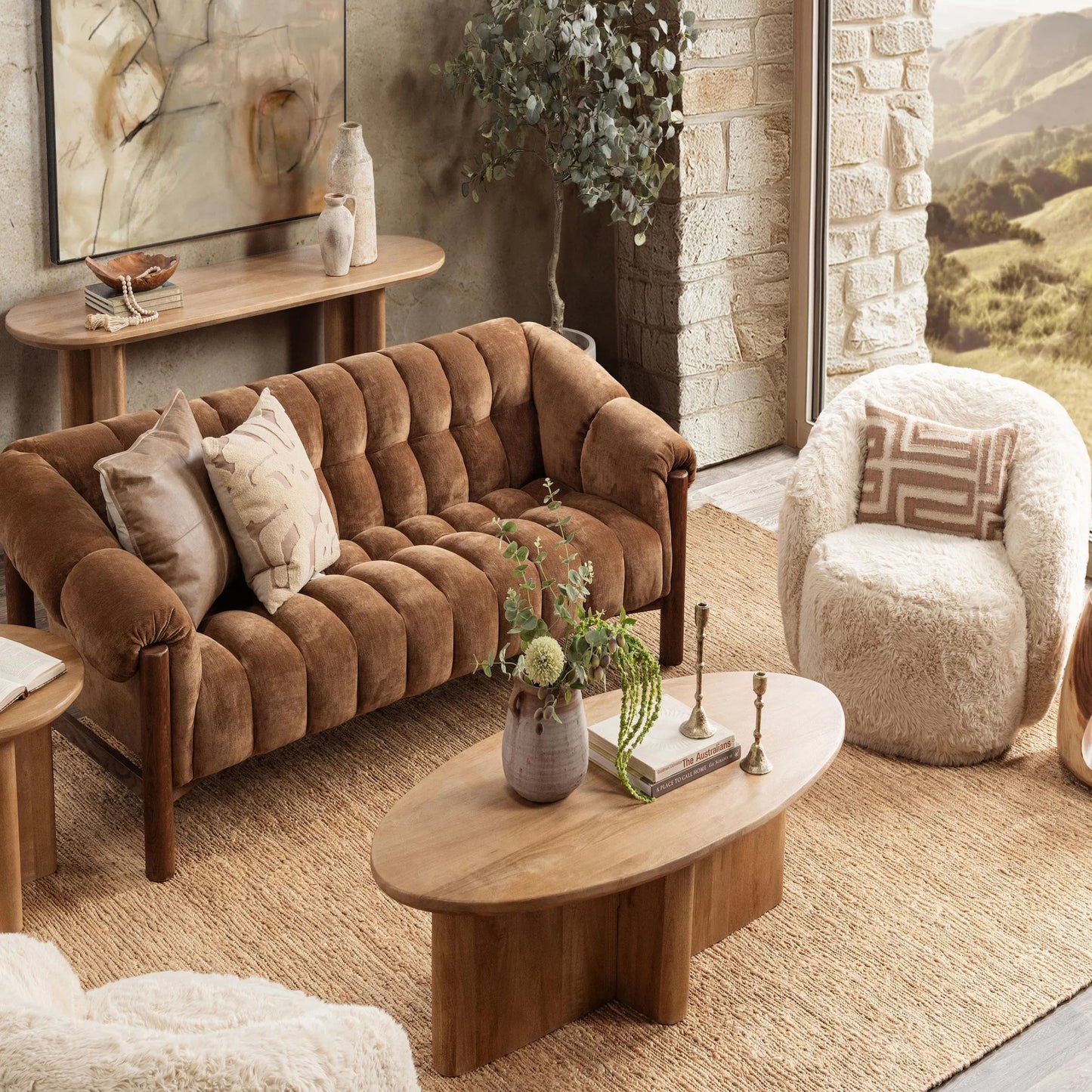 006 SI-2533199 | Lifestyle | Montengo Solid Coffee Table by Classic Home in natural maple. Made from mango wood in a unique style.