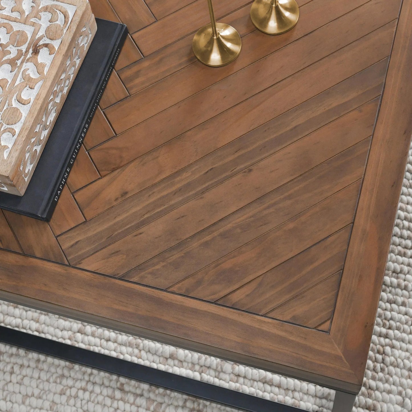 004 SI-1790068 | Closeup | Chantel Coffee Table by Kosas Home in pine. Made from pine wood in a modern style.
