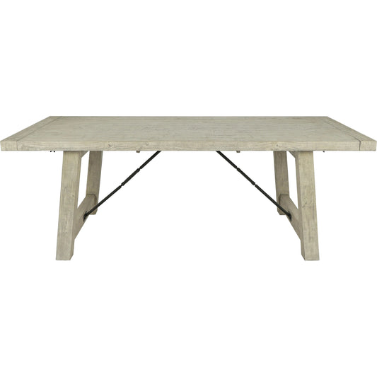 001 SI-2453391 | Primary Silo | Tuscany Reclaimed Pine 106” Extension Dining Table by Kosas Home in beige. Made from reclaimed pine wood in a transitional style.