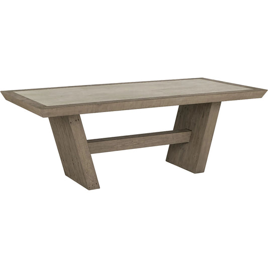 Efron Reclaimed Wood Dining Table by Classic Home in gray and distressed gray. Made from reclaimed pine pallet skin in a transitional style.