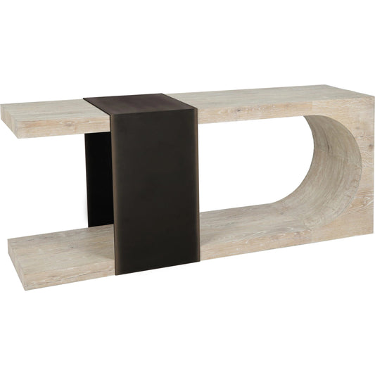 Danica Console Table by Classic Home in white, black. Made from unique in a transitional style.