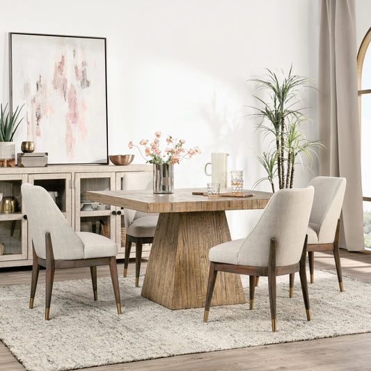 Montana Square Dining Table Natural by Classic Home in natural. Made from reclaimed pine in a modern style.