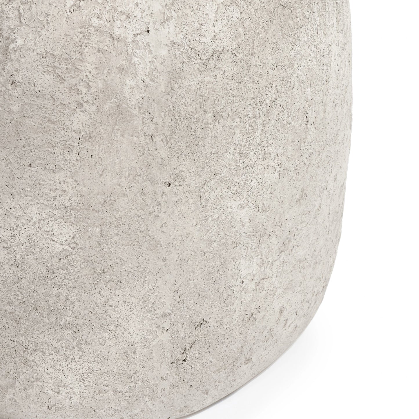 003 SI-2160286 | Closeup | Britney Concrete Outdoor End Table by Classic Home in light grey. Made from concrete in a modern style.