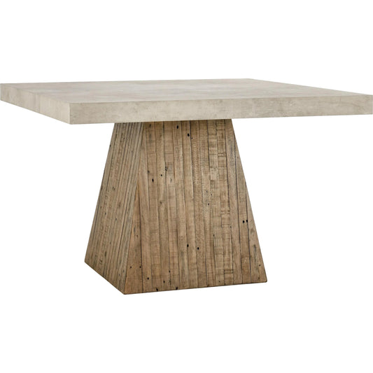 Ridley 47" Square Reclaimed Pine Wood Dining Table by Classic Home in natural/antique white. Made from unique in a transitional style.