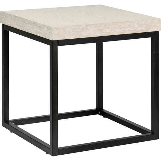 001 SI-2249240 | Primary Silo | Catta Wood End Table by Kosas Home in white, silver. Made from oak veneer, iron in a modern style.