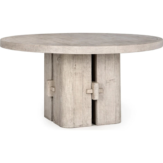 Rosemount 60" Pine Wood Round Dining Table by Classic Home in brown. Made from unique in a transitional style.