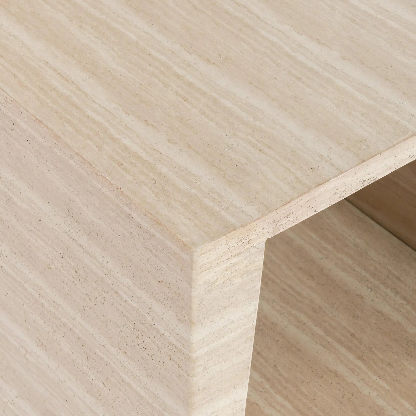 005 SI-2238832 | Closeup | Rosen Outdoor Square Stone End Table by Classic Home in beige. Made from glass fiber reinforced concrete stone in a transitional style.