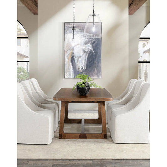 Lyra Extendable Dining Table by Classic Home in brown. Made from pine wood in a transitional style.