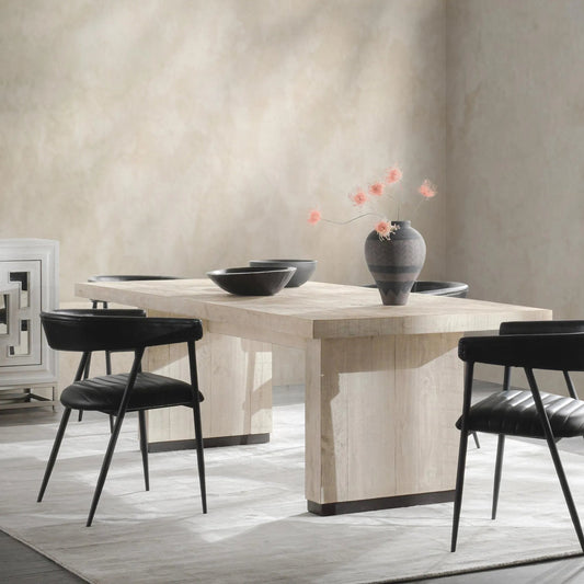 Lynx 94" Reclaimed Pine Wood Dining Table by Classic Home in white. Made from reclaimed pine in a modern style.