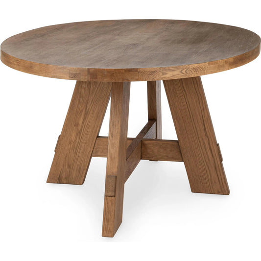 Crescent Oval Reclaimed Oak Wood Dining Table by Kosas Home in natural. Made from reclaimed oak veneer in a transitional style.